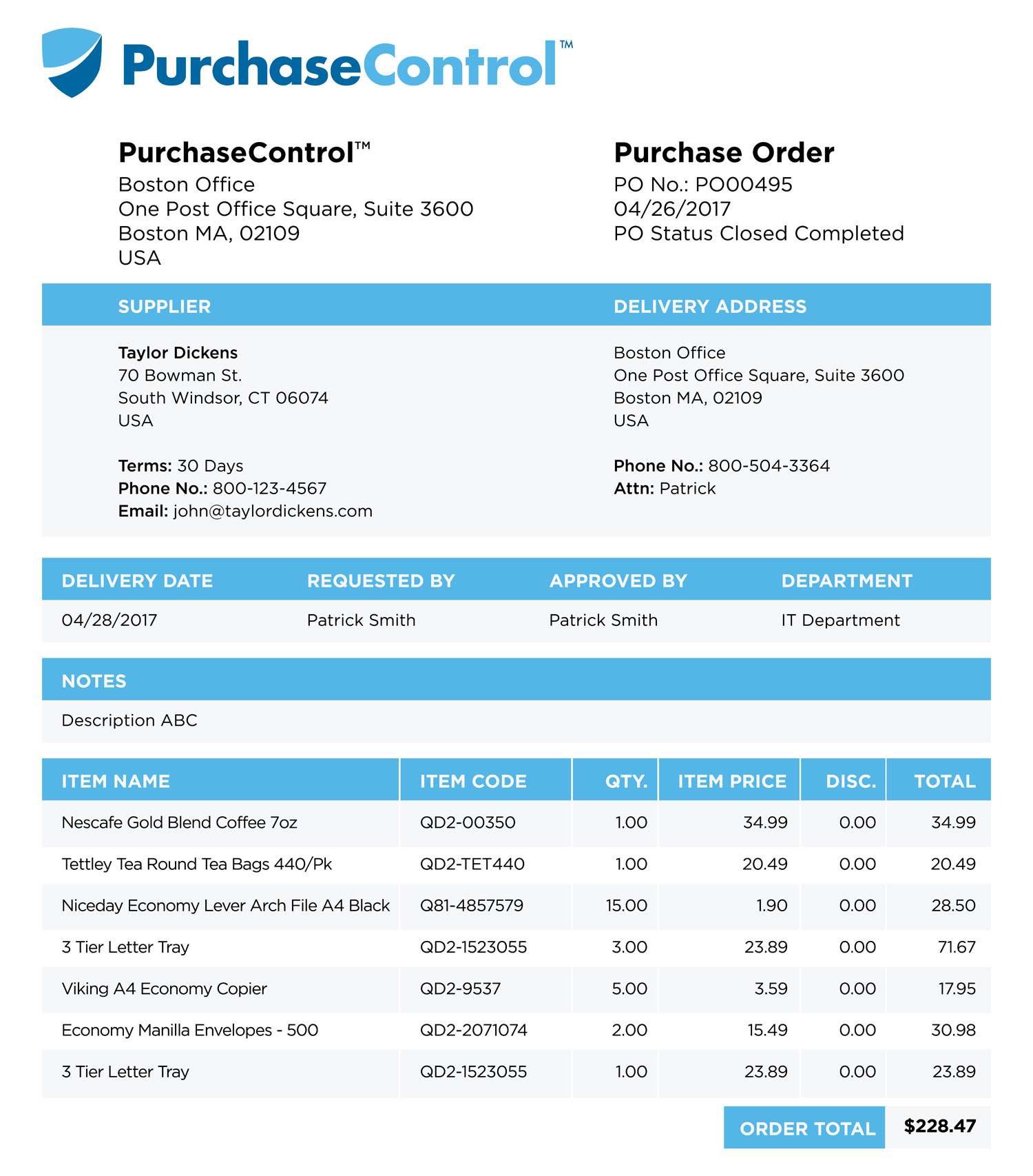 Purchase Order Vs Invoice PurchaseControl Software